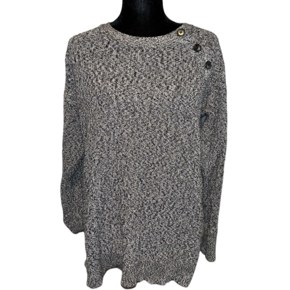 Loft Salt & Pepper Knit Sweater